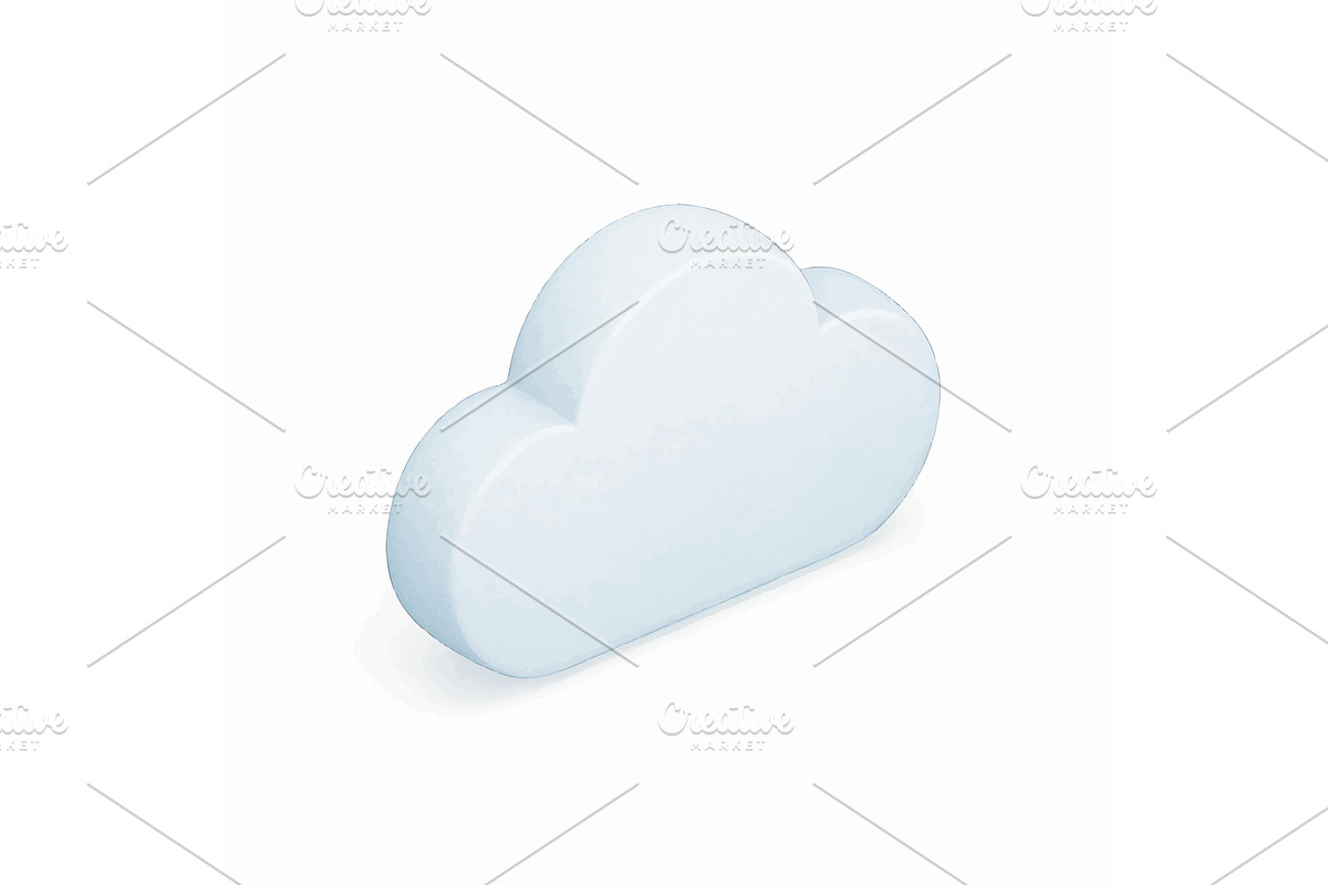 Isometric Cloud Icon for Cloud, a Technology Illustration by AlexArt