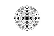 Moon Phase Mandala SVG Bundle, an Illustration by yasushie (Thumbnail 26 of 31)
