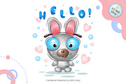 Cute Candy rabbit. Tshirt, PNG., an Animal Illustration by KENO Mascots (Thumbnail 2 of 4)
