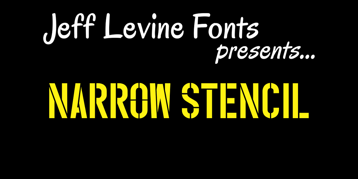 Narrow Stencil JNL, a Sans Serif Font by Jeff Levine Fonts