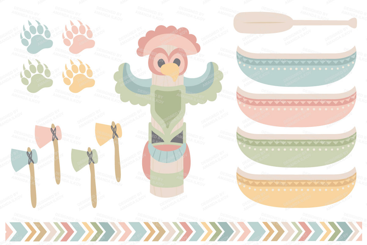 Pretty Tribal Clip Art & Vectors, an Illustration by Amanda Ilkov (Photo 2 of 4)