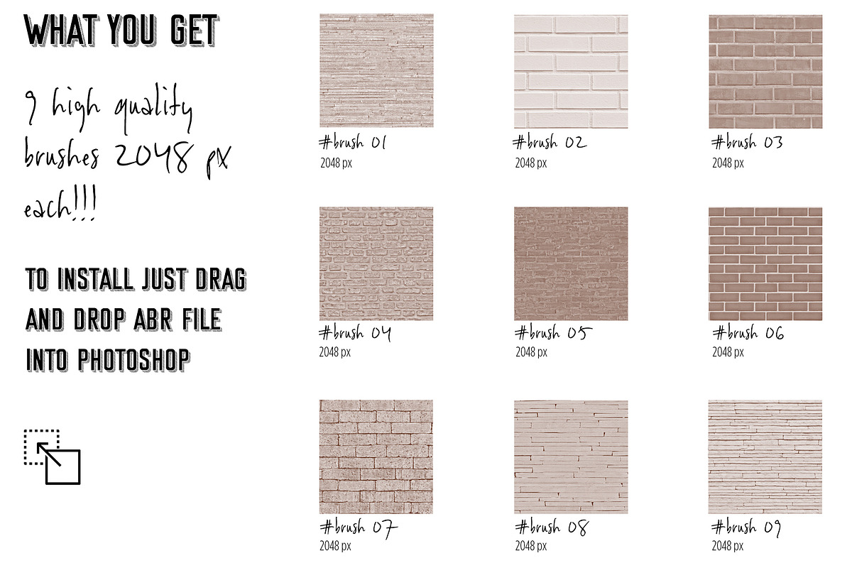 Photoshop Brush Set BRICK TEXTURE, a Brush Add-On by archibicc (Photo 2 of 2)