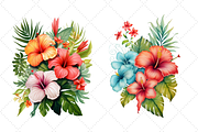 Watercolor Tropical Flowers Clipart, an Illustration by FloridPrintables (Thumbnail 6 of 7)