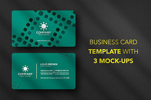 Business card Template & 3 Mock-up