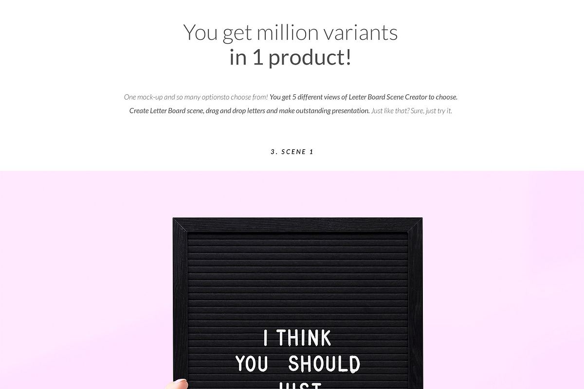Letterboard Designer Kit 6xMock-ups, a Household Mockup by Mocca Mockups Store (Photo 3 of 5)