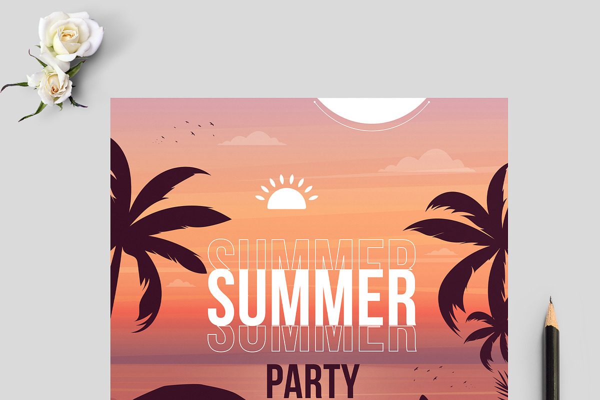 Summer Party Flyer Design Template, a Flyer Template by MightyDesign (Photo 4 of 8)