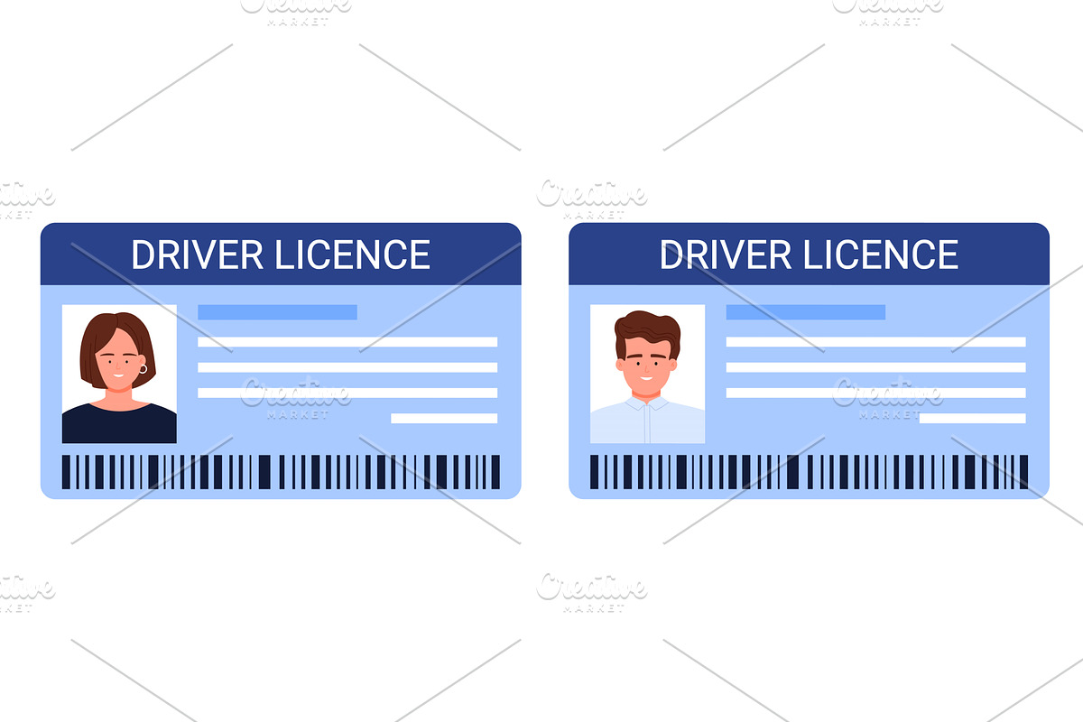 Driver License Identification Card, a Person Illustration by Flashvector