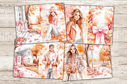 Pink Autumn Junk Journal Pages, a Seasonal Illustration by GlamArtZhanna (Thumbnail 5 of 10)