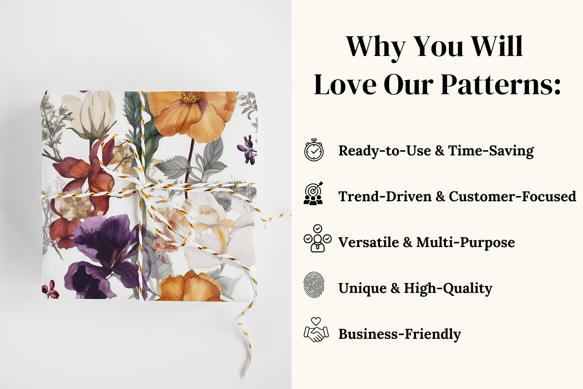 Elegant Watercolor Floral Pattern, a Pattern Graphic by Ninterints (Photo 4 of 8)