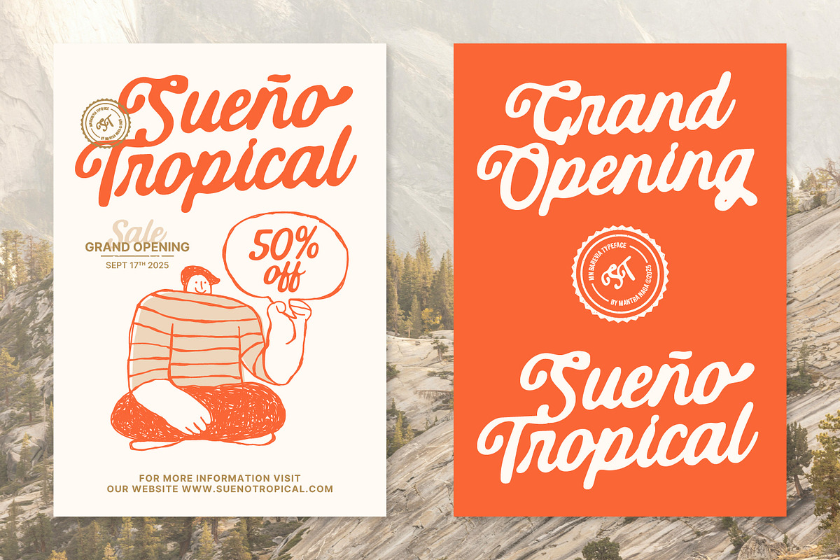 MN Barevia - Handwritten Vintage, a Script Font by Mantra Naga (Photo 9 of 16)