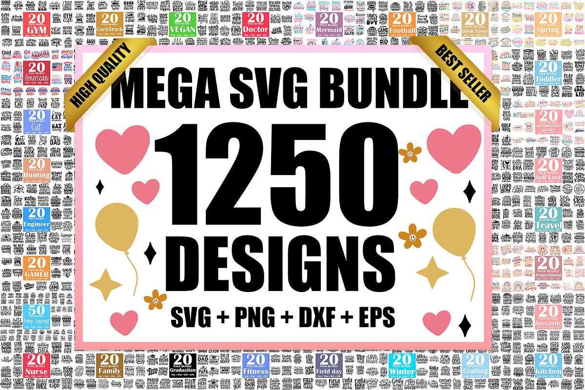 Mega SVG Bundle 1250 Designs, an Illustration by ZoomkSVG (Photo 1 of 5)