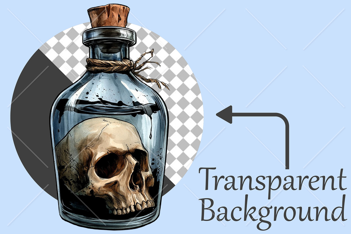 Whimsical Halloween Poison Potion, a Seasonal Illustration by Canvas Craft (Photo 2 of 10)