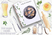 Watercolor cooking & eating clipart, a Food Illustration by Visual Animal (Thumbnail 2 of 9)