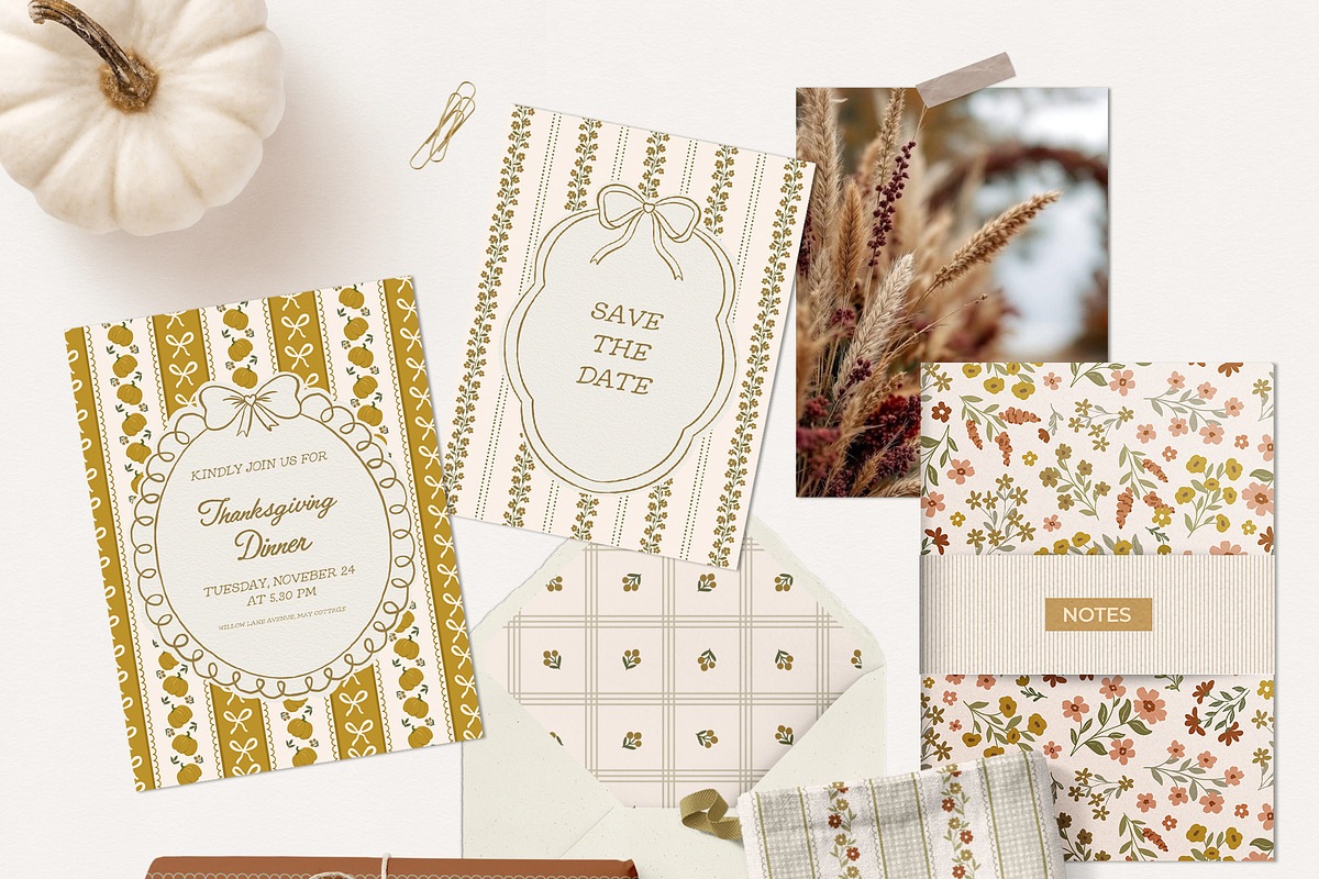 Natural Autumn background & pattern, a Pattern Graphic by Cozy pattern shop (Photo 4 of 14)