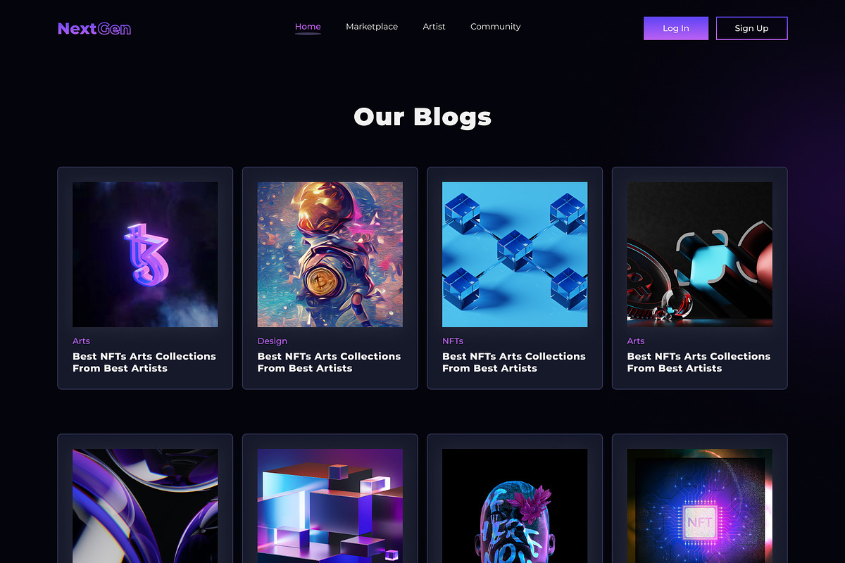 NextGen NFT Market Figma Template, a Websites & App Template by TemplatesJungle (Photo 16 of 24)