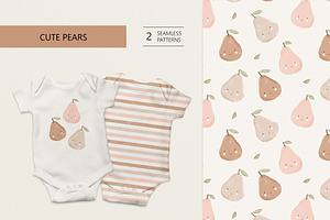 Cute pears Rose and Beige, a Pattern Graphic by Olena Kuznietsova
