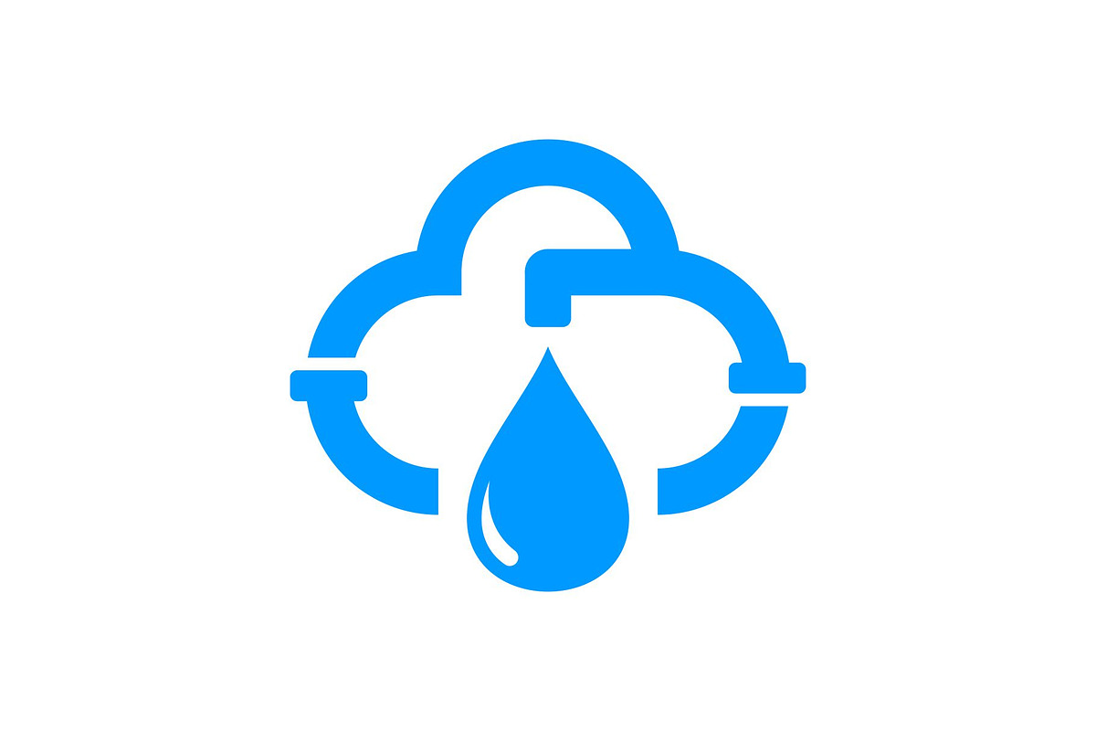Cloud Pipeline Water Droplet Logo, a Branding & Logo Template by Buqancreative (Photo 1 of 4)