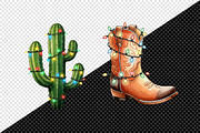 Watercolor Western Christmas Clipart, an Illustration by Creative Art (Thumbnail 7 of 10)