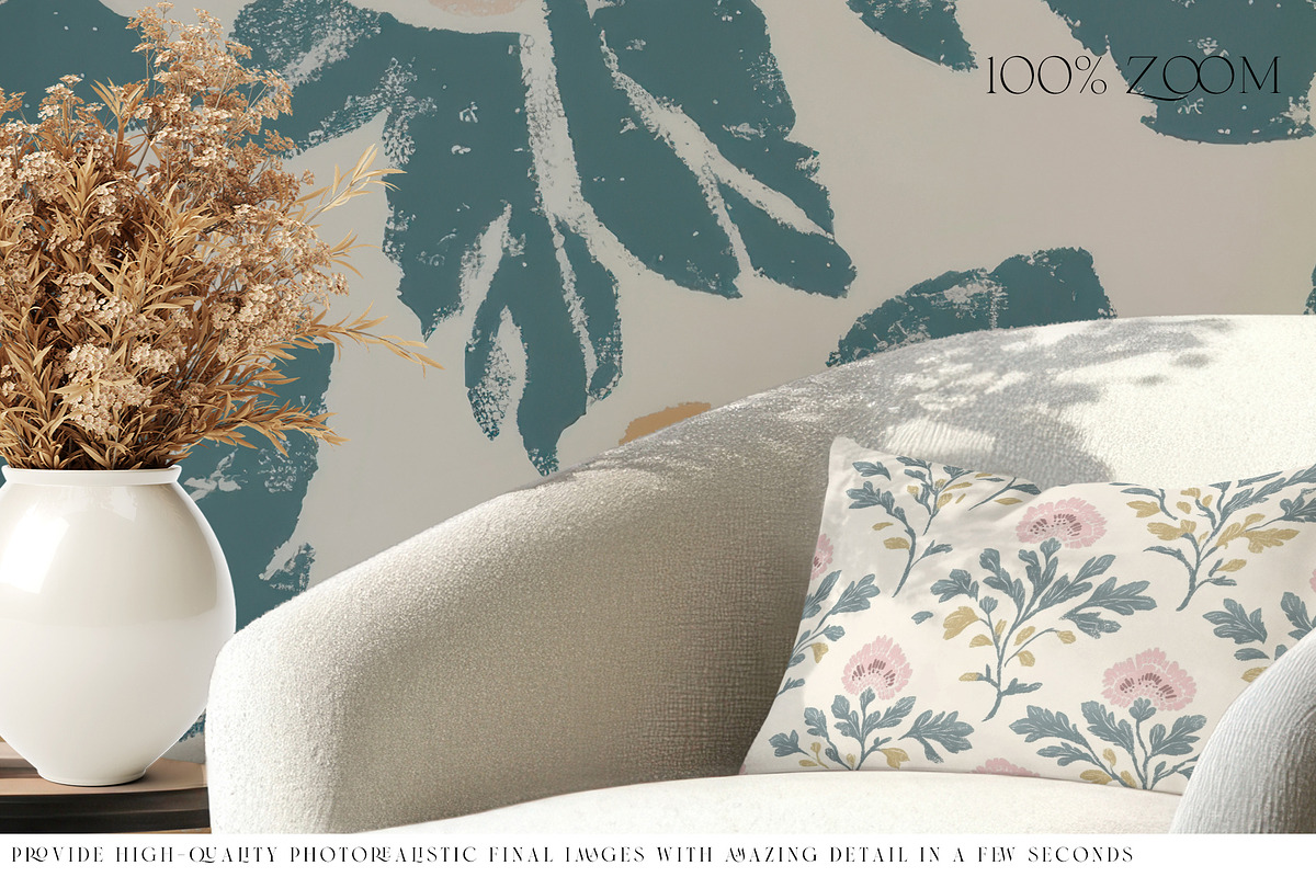 Living Room Wallpaper Mockups, a Product Mockup by mock-ups (Photo 12 of 16)