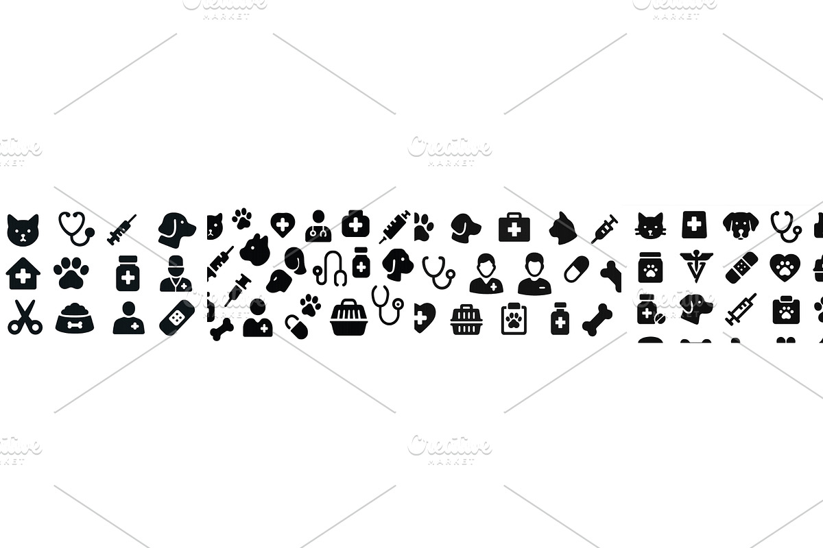 Collection of veterinary care icons, a Healthcare Illustration by ZinetroN