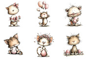 Whimsical Easter Cats Clipart, an Illustration by Designking (Thumbnail 3 of 5)