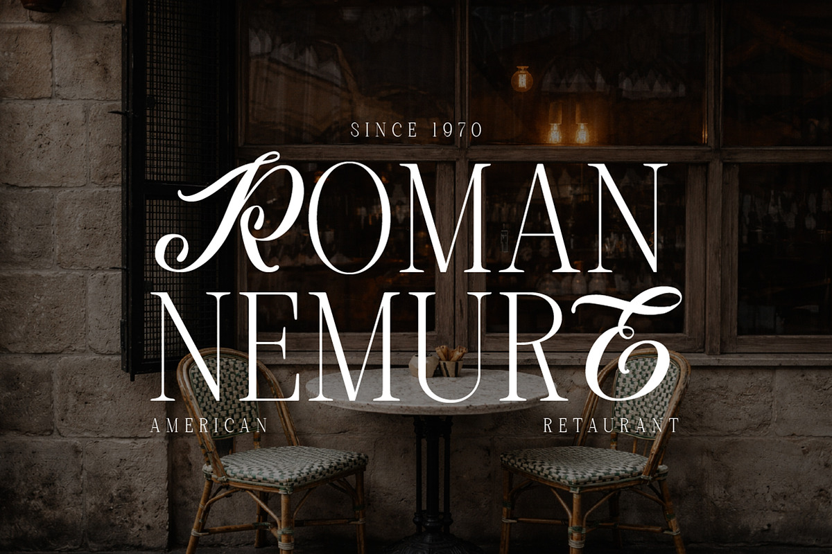 Roman Nemure - Romance Serif Font, a Serif Font by Muflieart (Photo 3 of 8)
