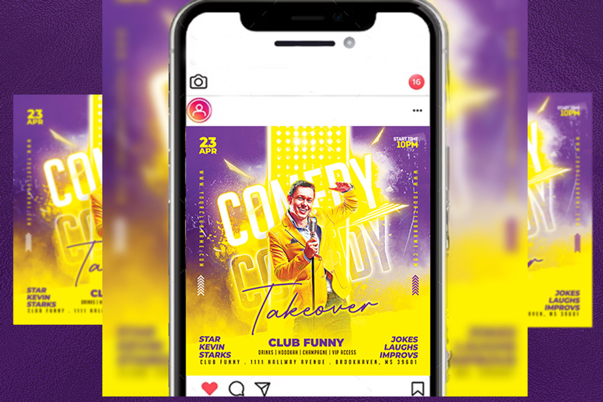Comedy Show Flyer Template Design, a Flyer Template by Dezines2go (Photo 2 of 2)