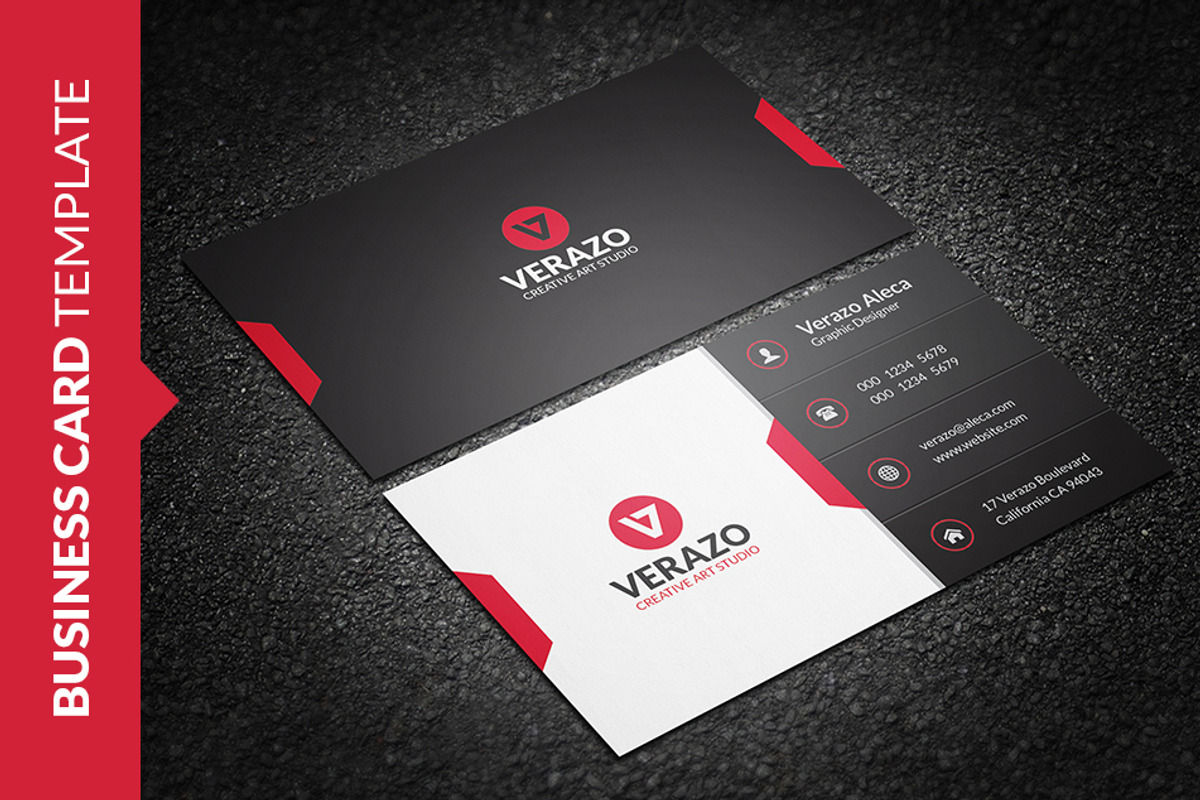 Stylish Corporate Business Card, a Business Card Template by Verazo (Photo 1 of 3)