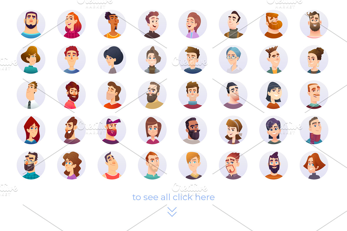 %SALE% -People Avatars Collection, a Work Illustration by VectorVision (Photo 6 of 10)