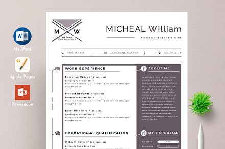 Resume Cv Template Word Apple Pages