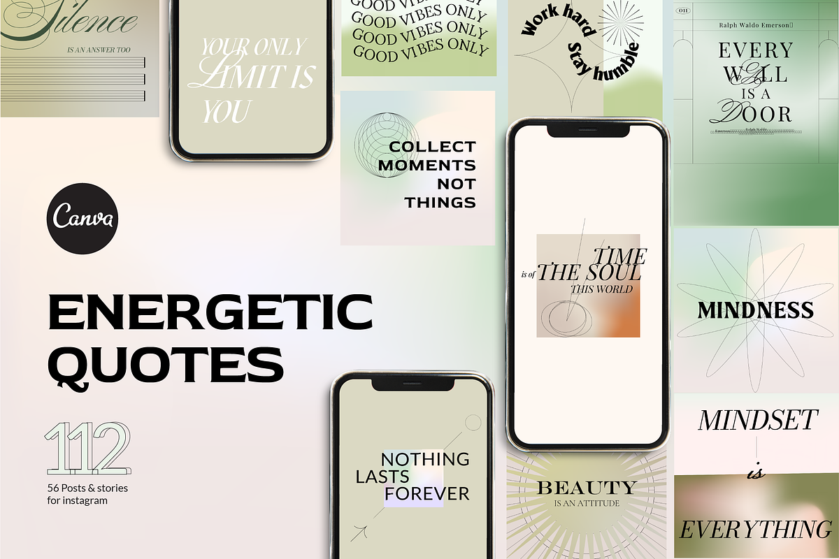 Energetic Instagram Quotes CANVA, a Social Media Template by Kimo Studio (Photo 1 of 11)
