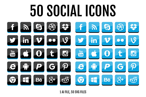 50 Social Media Logo Icons