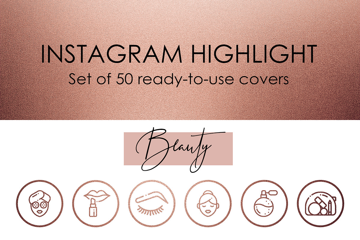 50 Instagram Story Highlight Covers, a Social Media Template by Olg Store (Photo 1 of 2)