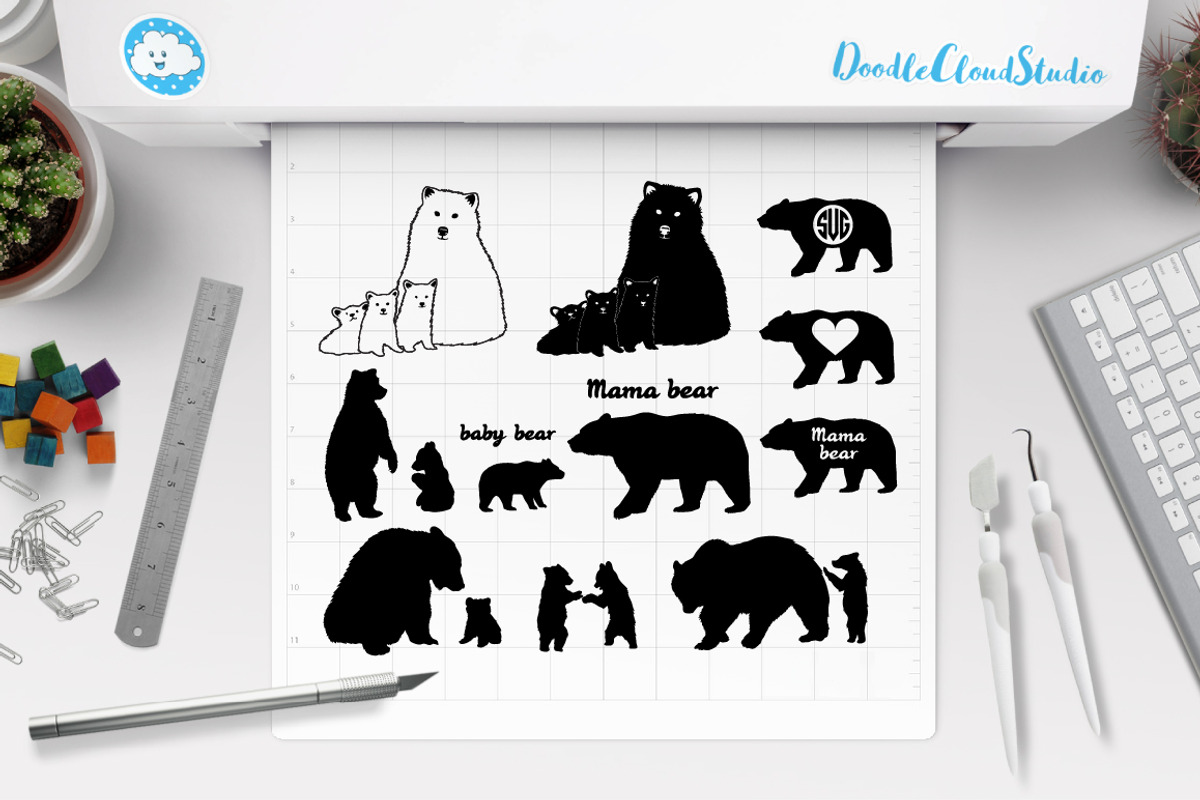 Bear SVG, Bear Family svg, Bears SVG, an Animal Illustration by Doodle Cloud Studio (Photo 1 of 2)