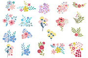 Ditsy vector flower patterns,clipart, a Pattern Graphic by FleurArt (Thumbnail 3 of 8)