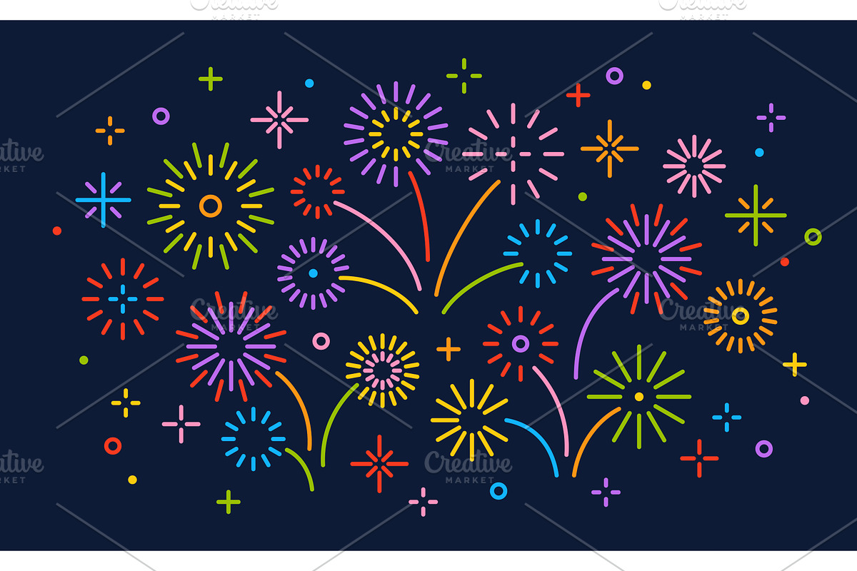 New year firework poster, a Decorative Illustration by kotoffei