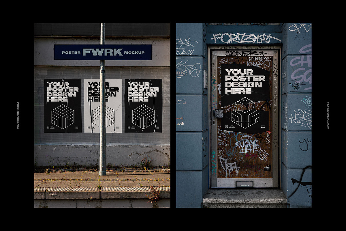 Urban Poster Wall Mockups, a Print Template by FLYERWRK (Photo 10 of 11)