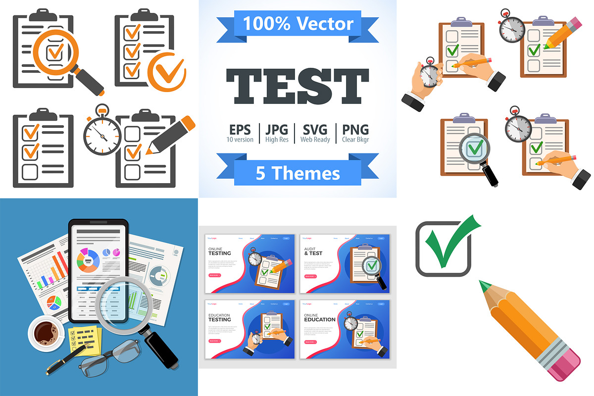 Online Test and Examine Concepts, an Education Illustration by TAlex (Photo 1 of 7)