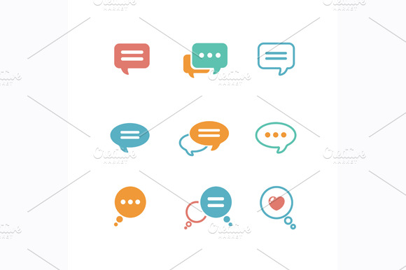 Vector Speech Bubble Icon Set