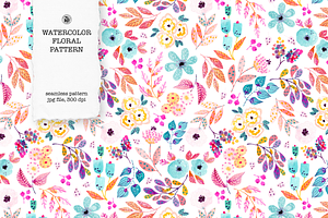 Colorful Floral Watercolor Pattern