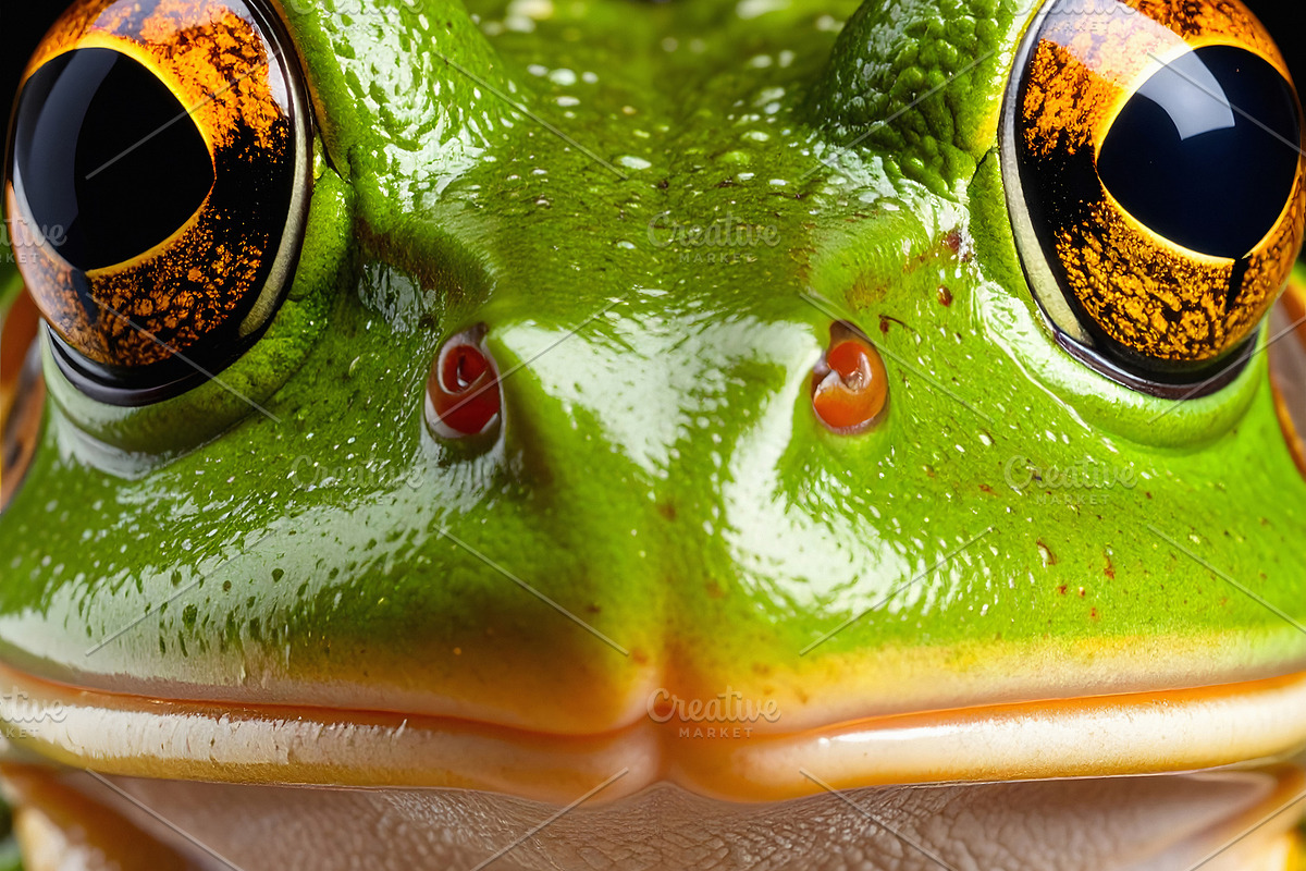 Frog face closeup with vivid orange and golden eyes, an Animal Photo by GoodGoods (Photo 2 of 2)