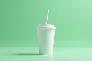 Mockup of a takeaway drink cup with, a Photo by LOGOCREATIVE