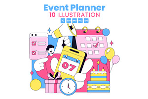 10 Event Planner Illustration, a Work Illustration by denayunebgt