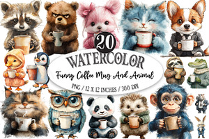 Funny Coffee Mug And Animal PNG, an Illustration by Designking