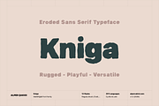 Kniga - Rugged Eroded Typeface, a Sans Serif Font by alpercakici (Thumbnail 1 of 19)