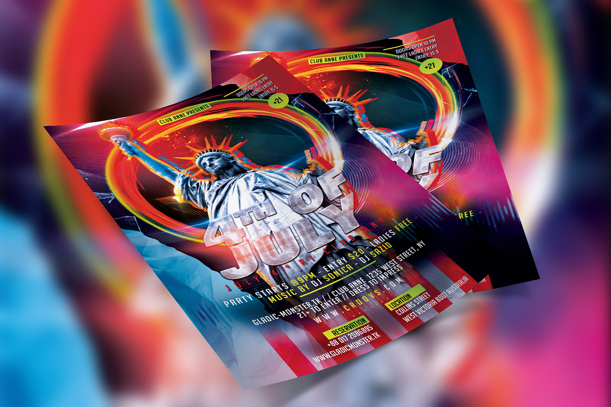 4rth of July Flyer Temmplate, a Flyer Template by GladicMonster (Photo 3 of 3)