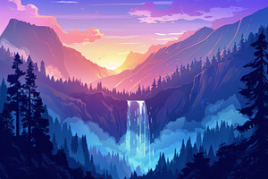 Beautiful mountain landscape, a Nature Photo by Pixeness Studio