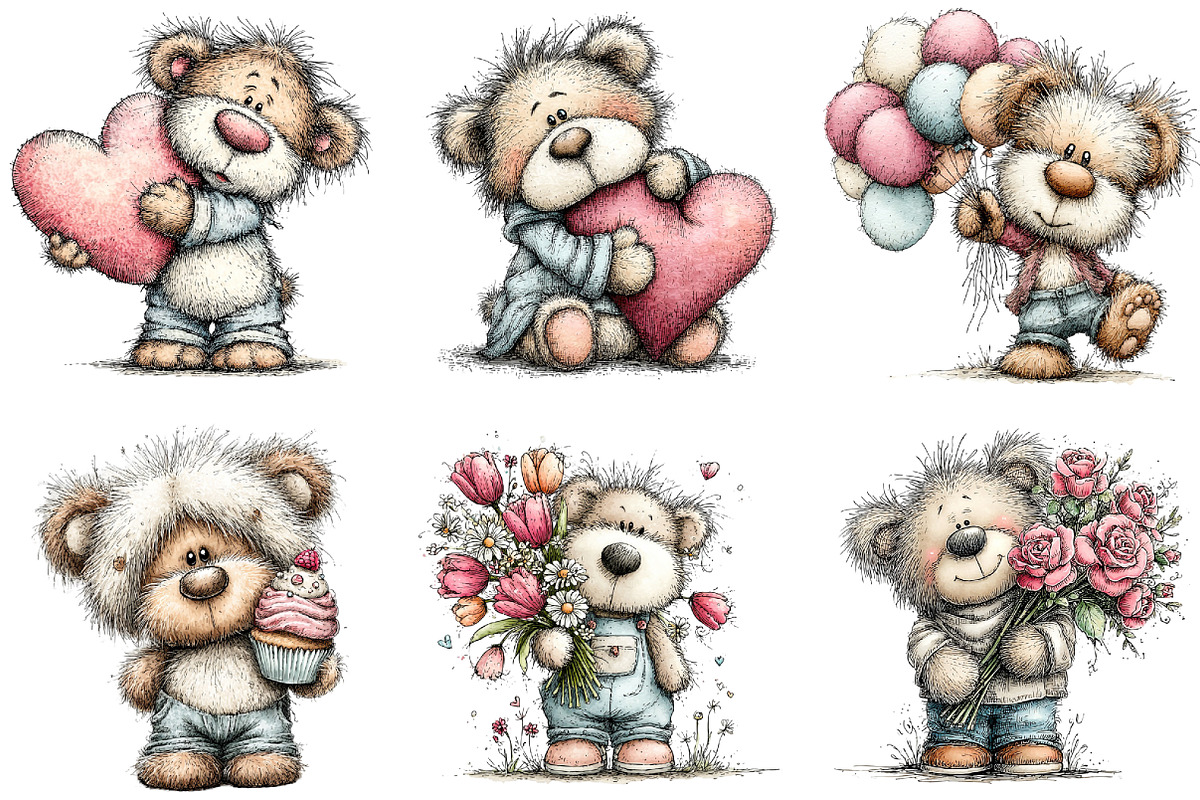 Teddy Bear Mother’s Day Clipart, an Illustration by CraftArtStudio (Photo 3 of 6)