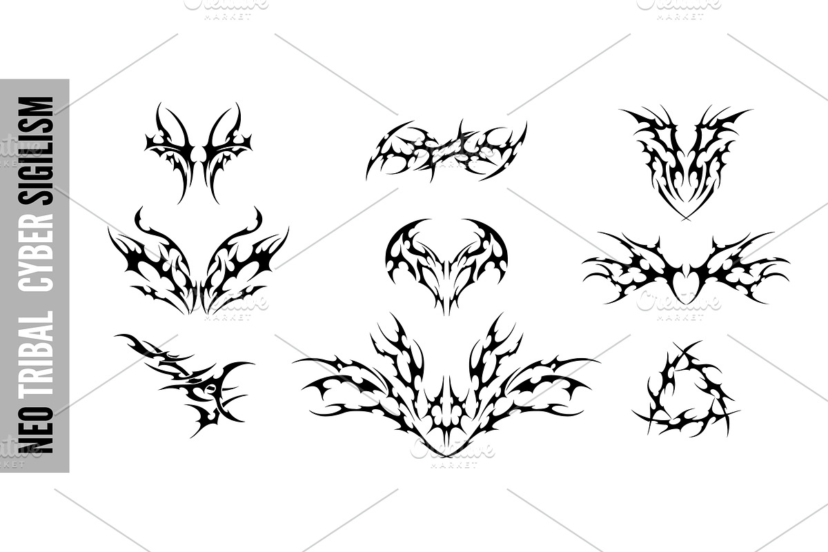 Set of vector neo-tribal ornaments, an Object Illustration by Sabelskaya