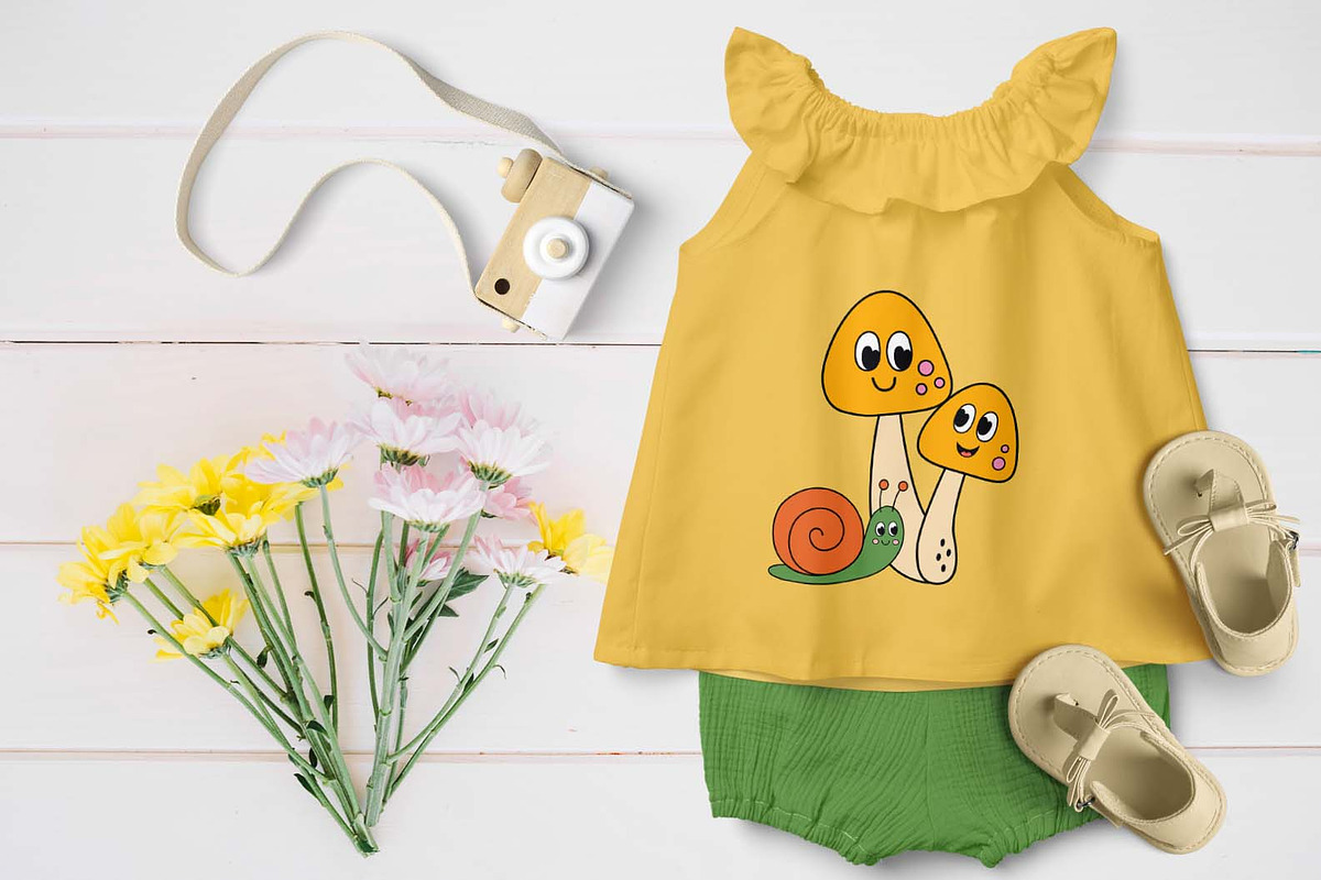 cute Mushrooms and flowers, a Seasonal Illustration by NataKa (Photo 7 of 10)